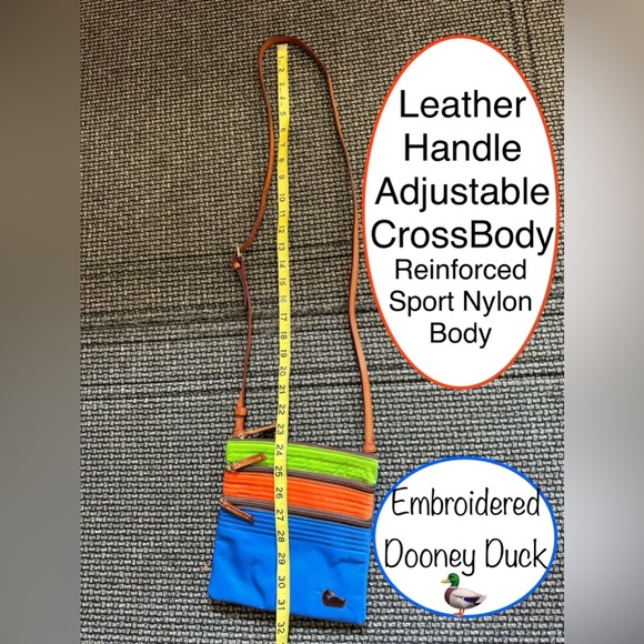 NEW🔥Dooney & Bourke SUMMER North/South😎Crossbody Travel Bag💙🧡💚 Must SEE👀🔥 - Picture 10 of 10